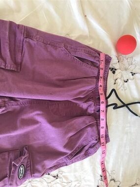Kids Purple Cargo Jogger Pants with Elastic Waistband